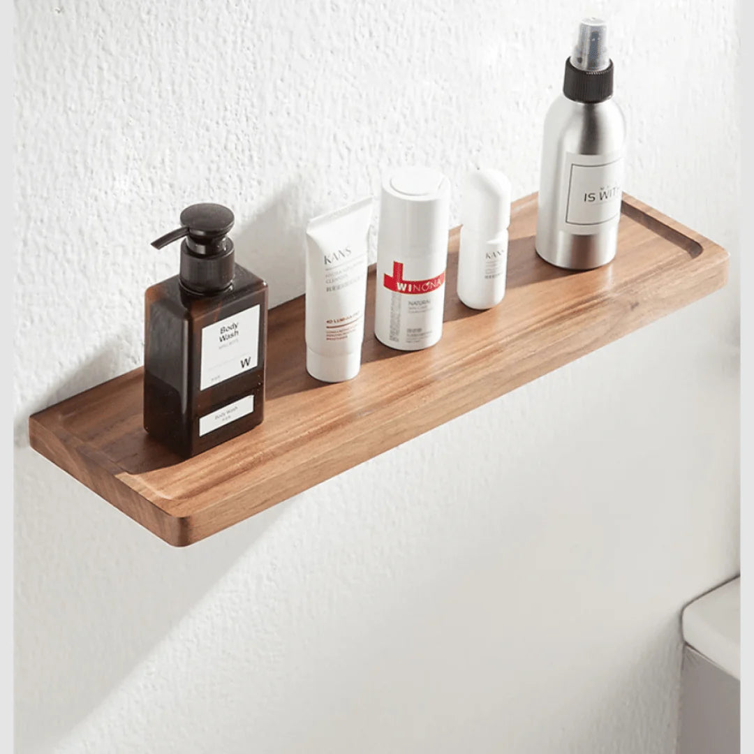 Walnut Wood Corner Storage Rack