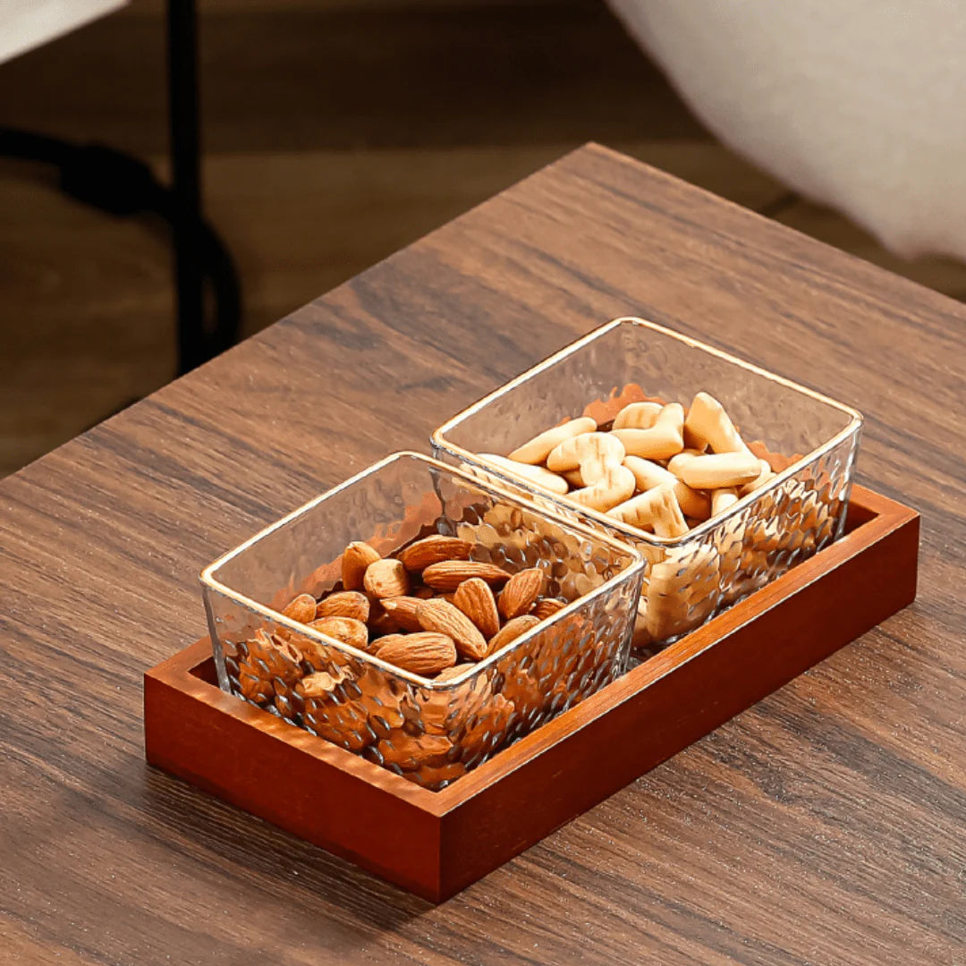 Crystal Clear Snack Plate Organizer (2-BOXES TRAY)