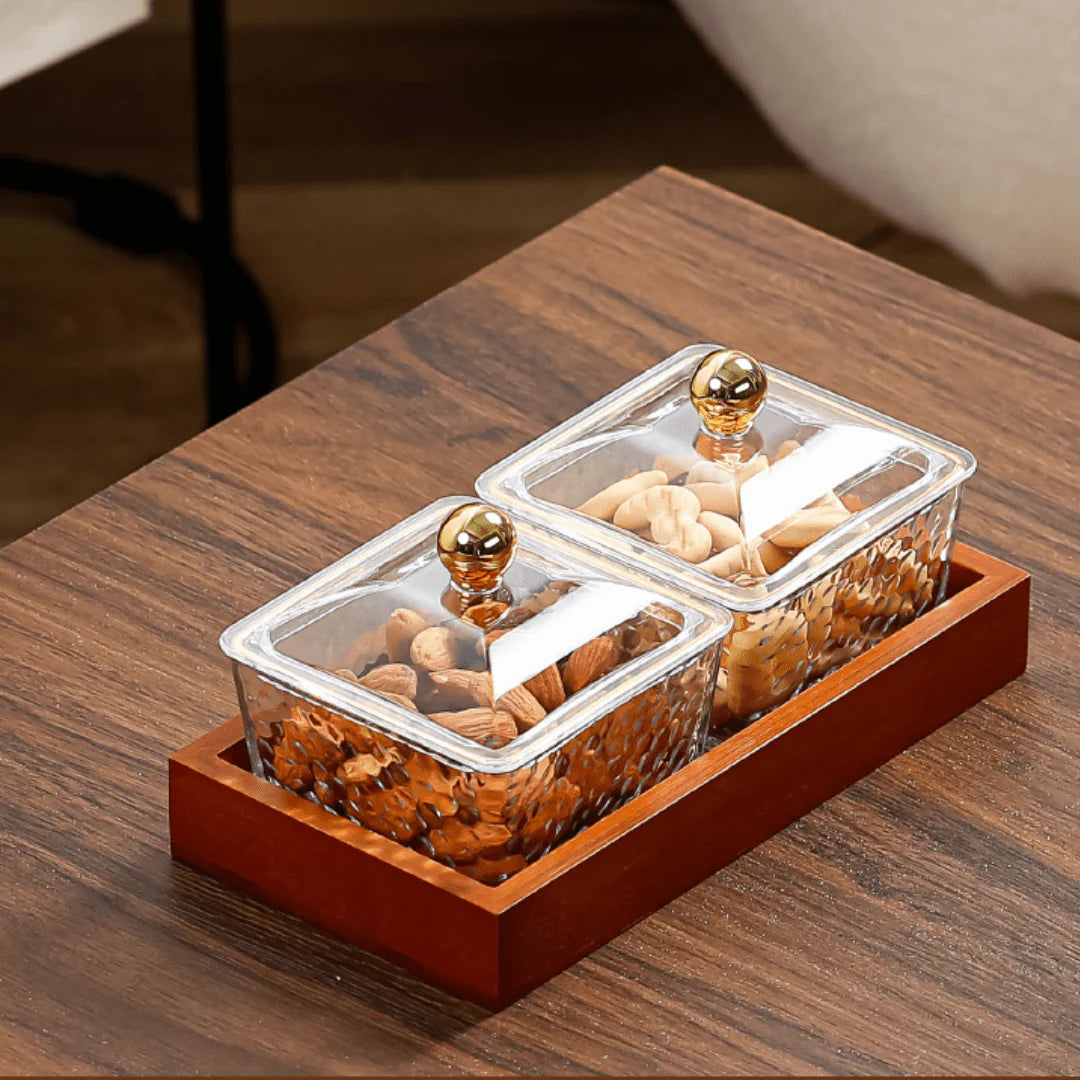 Crystal Clear Snack Plate Organizer (2-BOXES TRAY)