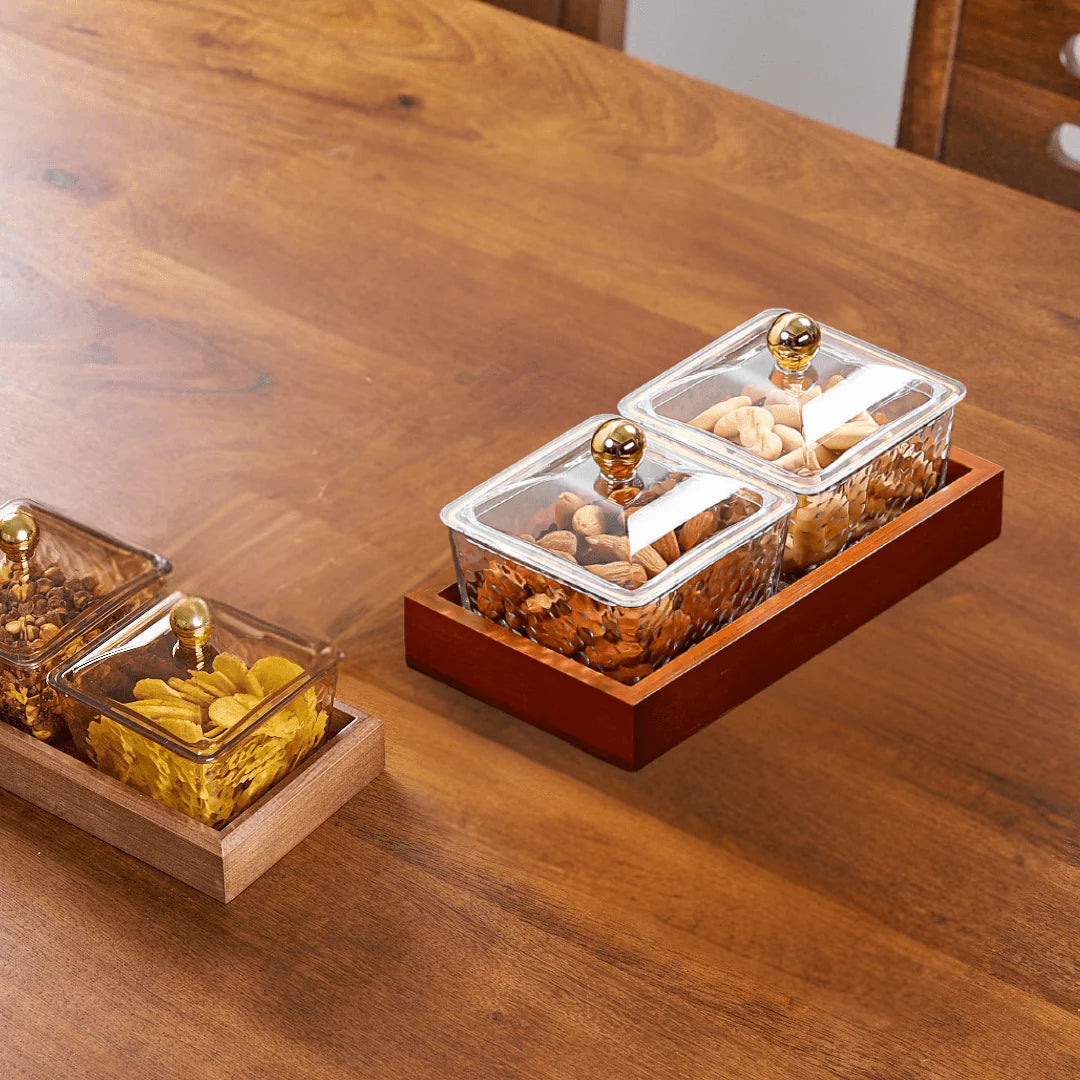 Crystal Clear Snack Plate Organizer (2-BOXES TRAY)