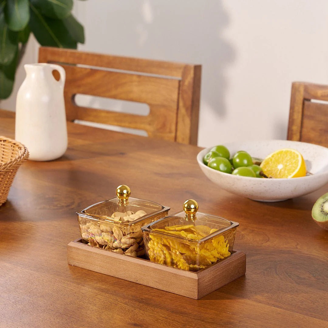 Crystal Clear Snack Plate Organizer (2-BOXES TRAY)