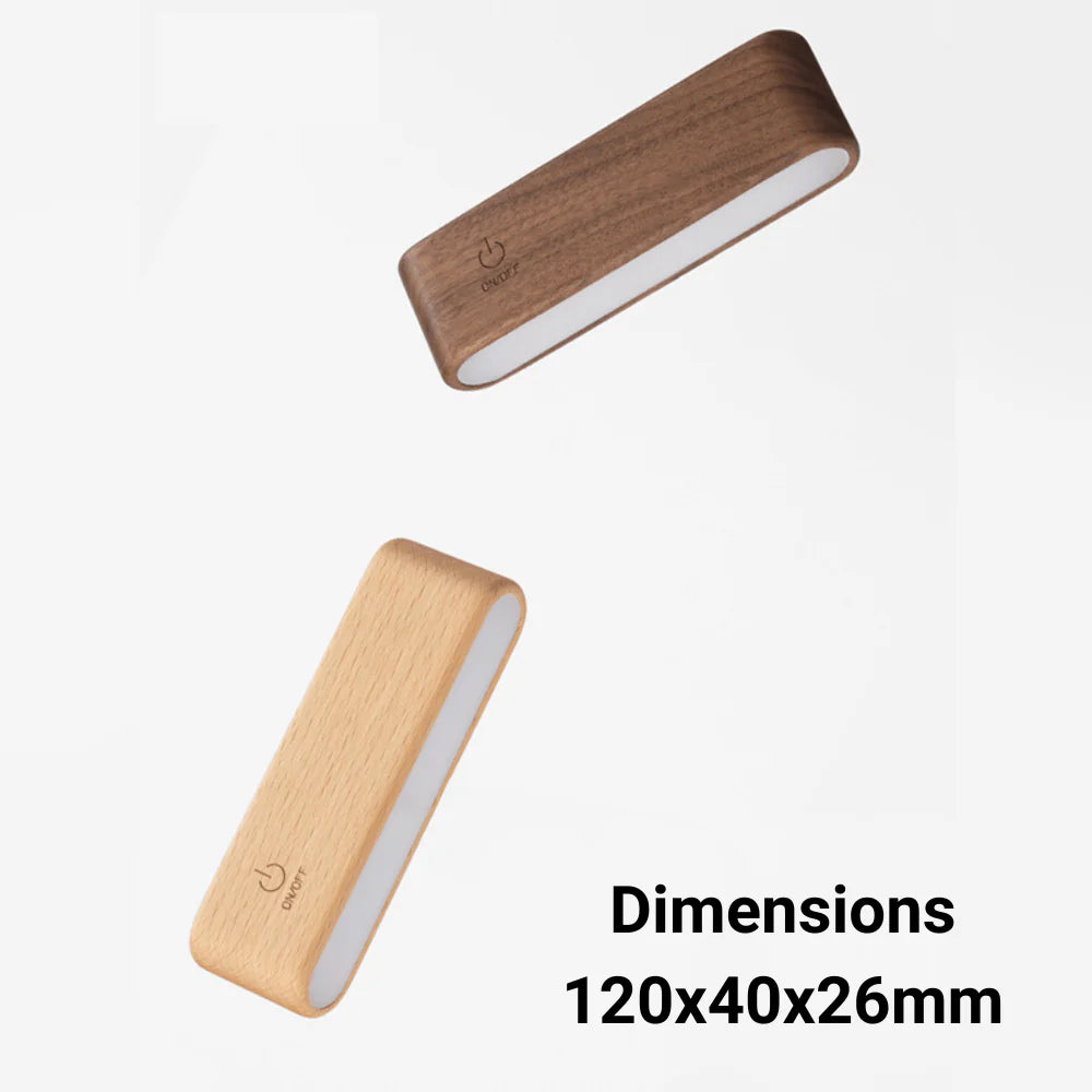 Sleek Touch Bedside Wood Lamp