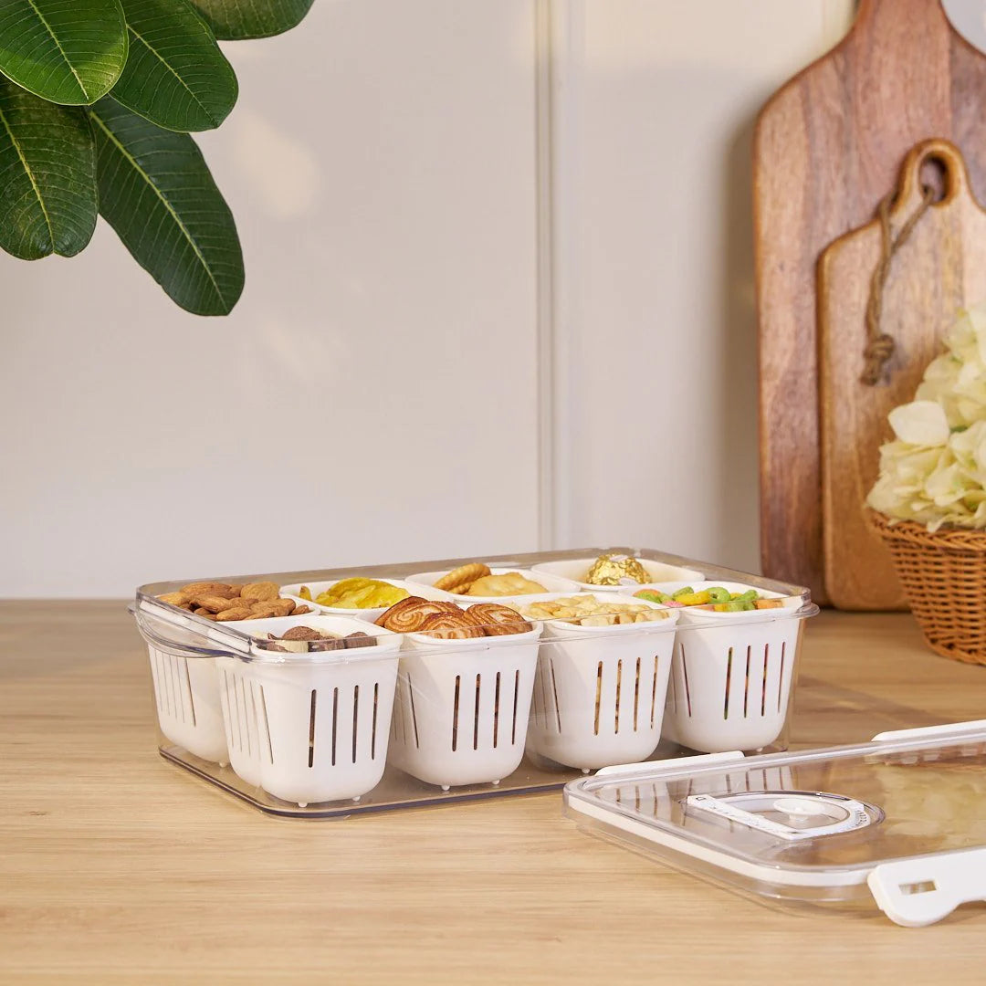 Multi Compartment Transparent Storage Box (6-GRID)