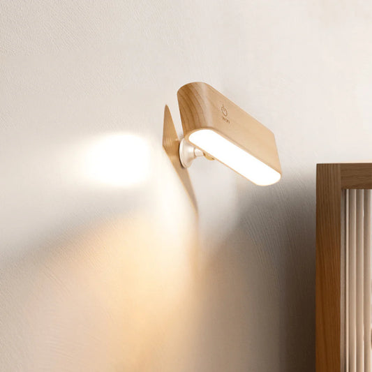 Sleek Touch Bedside Wood Lamp