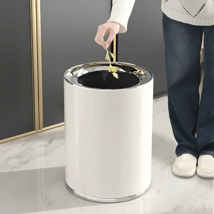 Elegant Carbon Steel Sleeve Trash Can