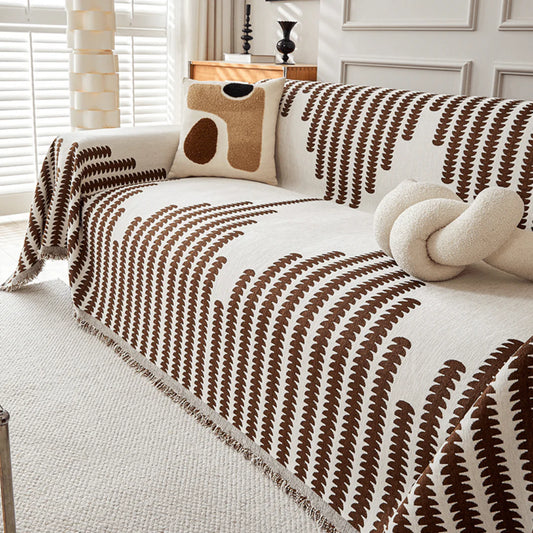 Elegance Chenille Sofa Cover : [EM-SC-30] (Coffee)
