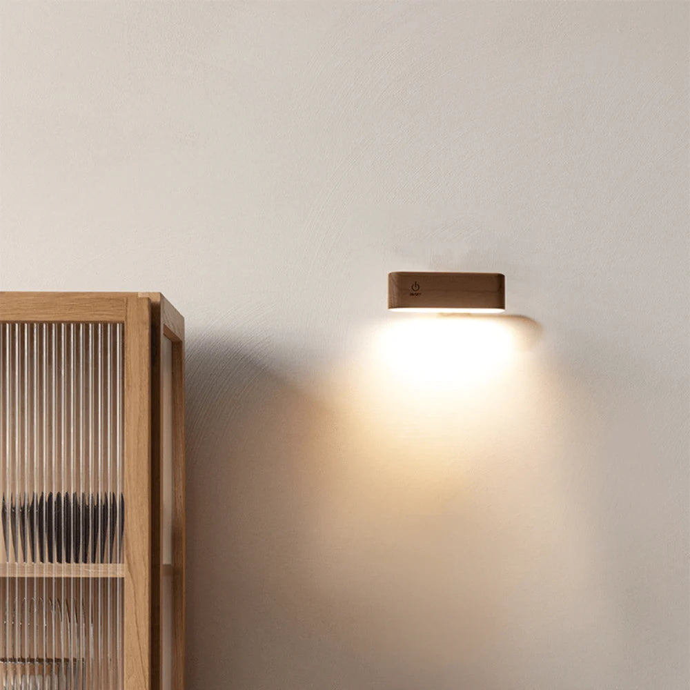 Sleek Touch Bedside Wood Lamp
