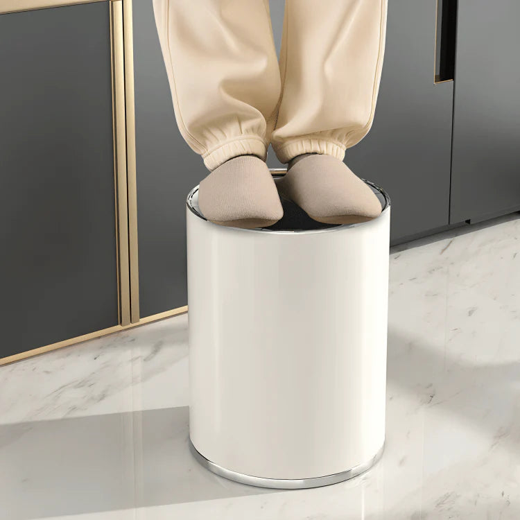 Elegant Carbon Steel Sleeve Trash Can
