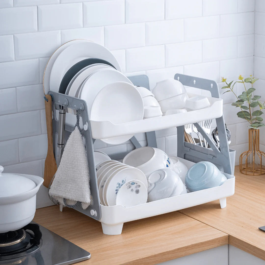 Double-Layer Kitchen Organizer Rack