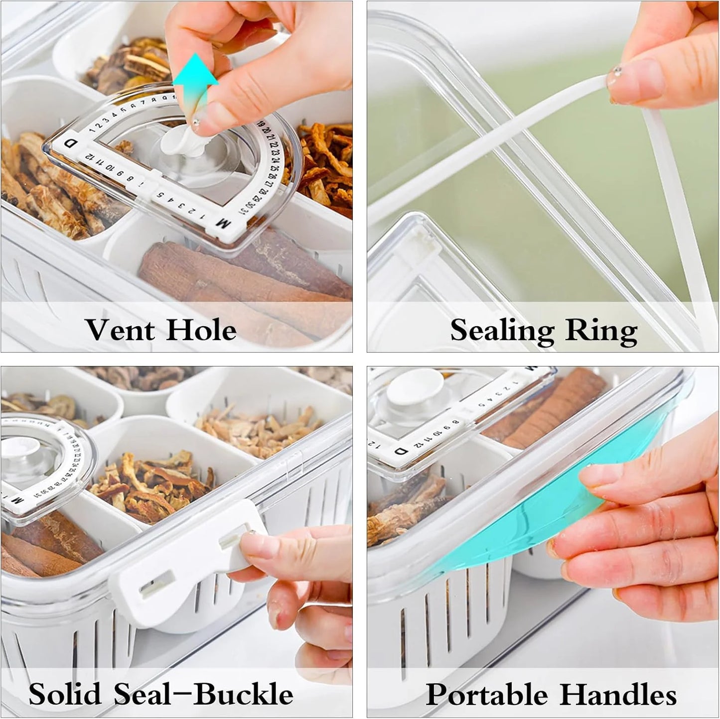 Multi Compartment Transparent Storage Box (6-GRID)