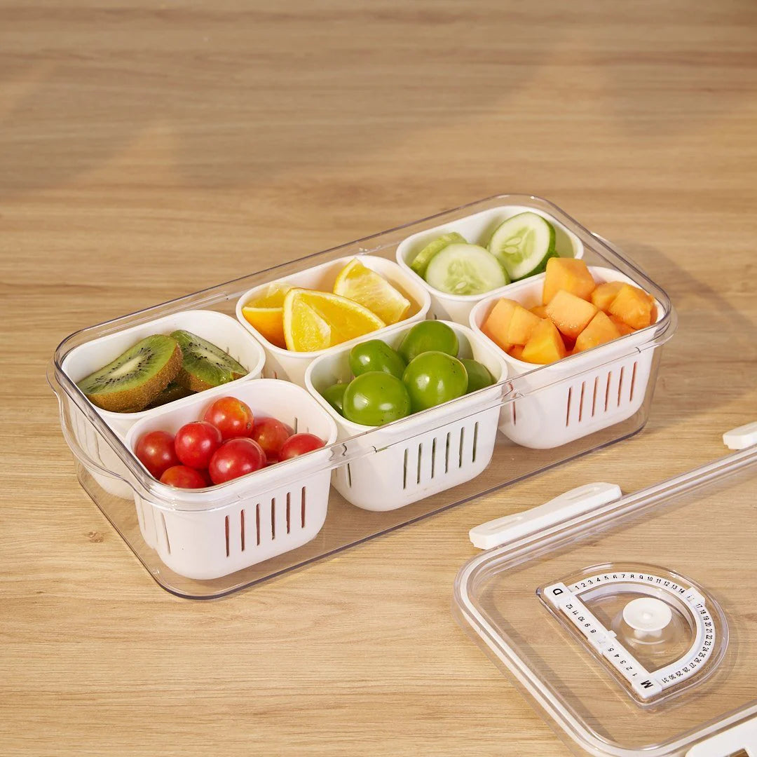 Multi Compartment Transparent Storage Box (6-GRID)