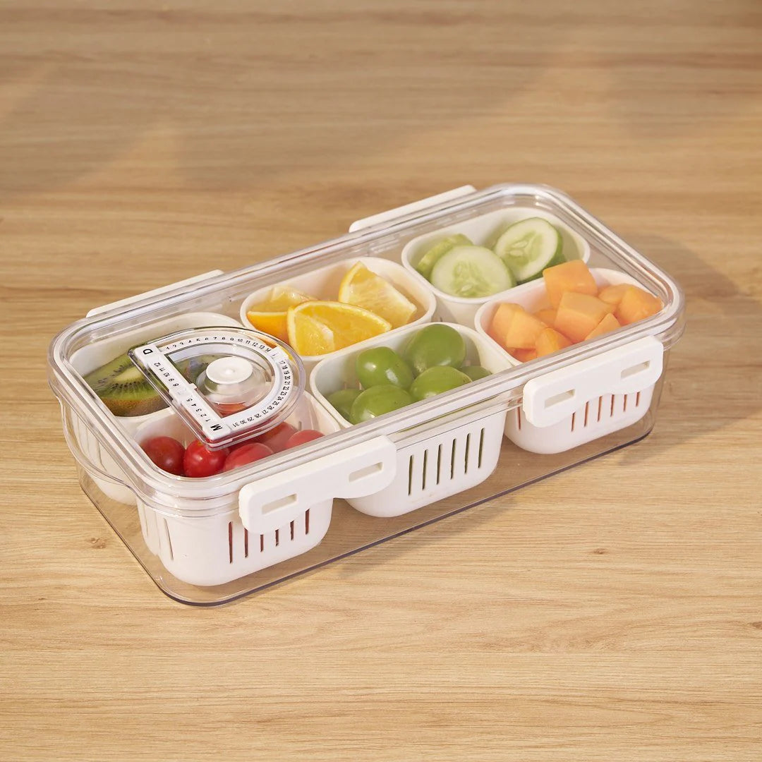 Multi Compartment Transparent Storage Box (6-GRID)