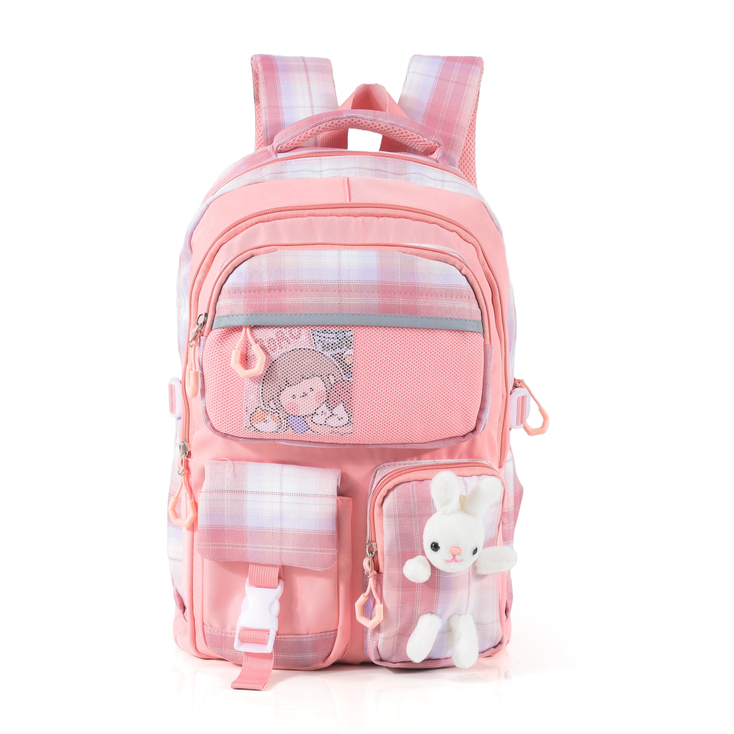 Unisex Large Capacity Cartoon Geometric Backpack High Quality Waterproof Nylon School Bag for Students